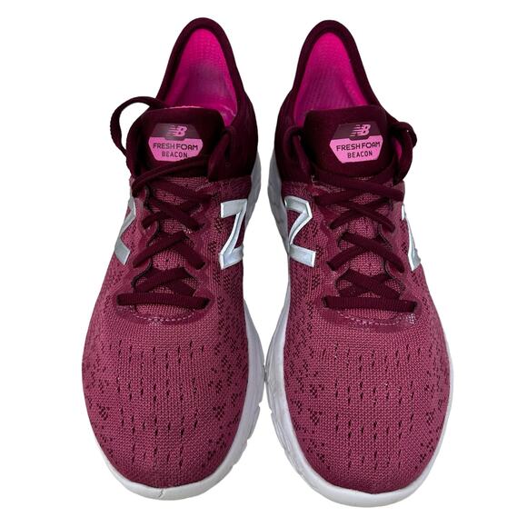 New Balance Fresh Foam Beacon Pink Running Sneakers Women 6 Purple Mesh Athletic - Picture 2 of 11